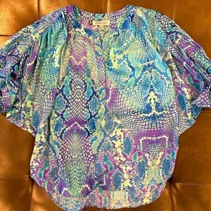Blue & purple snake skin top
